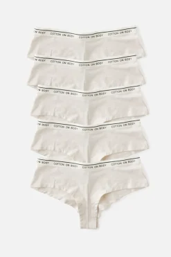 5 Pack Branded Cotton Cheeky Boyshort