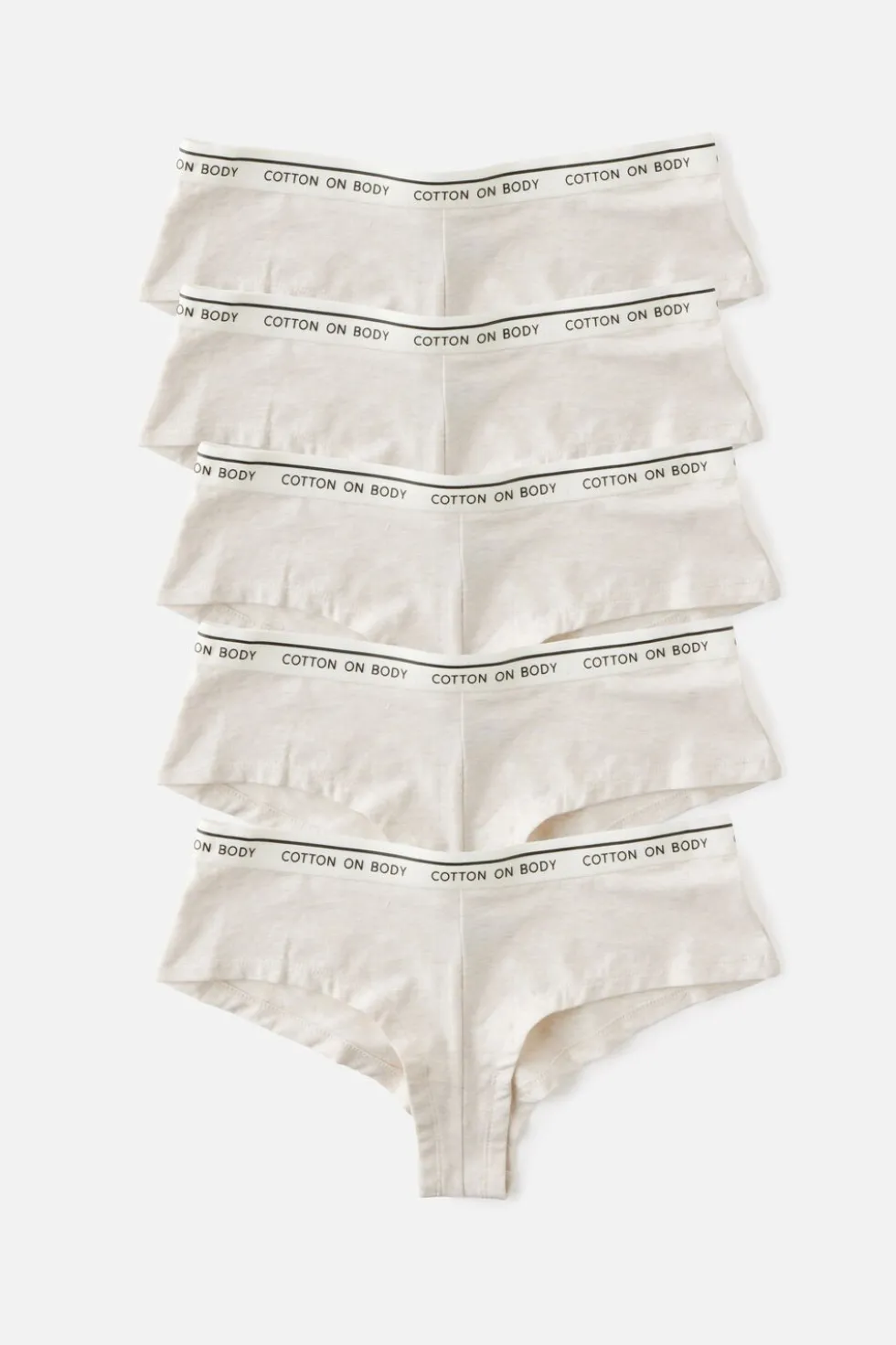 5 Pack Branded Cotton Cheeky Boyshort