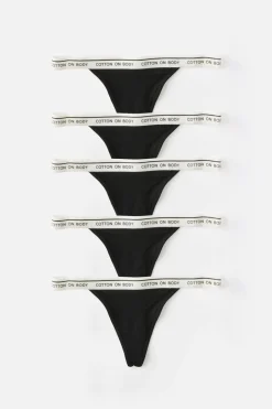 5 Pack Branded Cotton G-String Brief