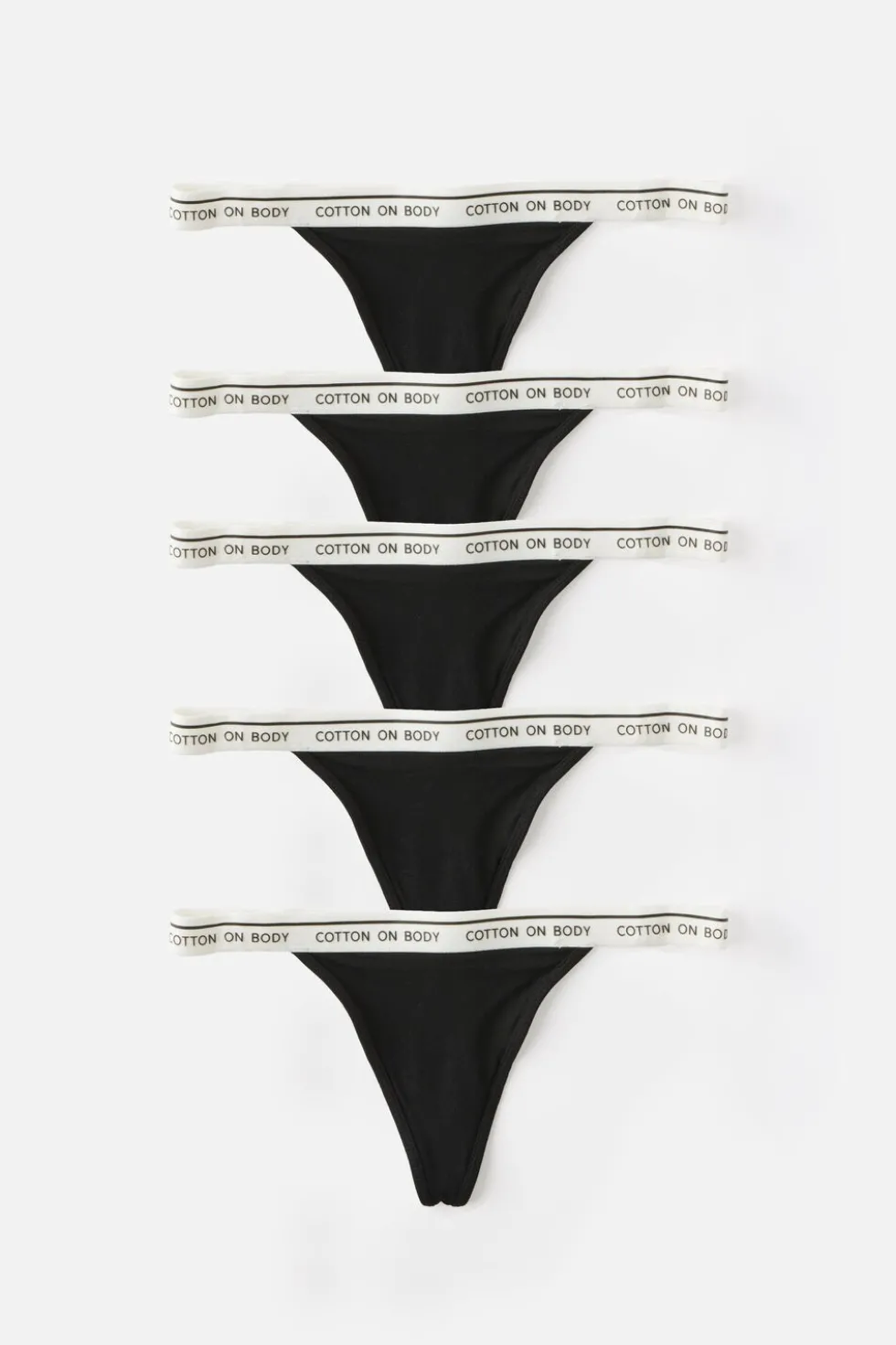 5 Pack Branded Cotton G-String Brief