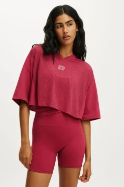 Active Mesh Cropped Graphic Tee