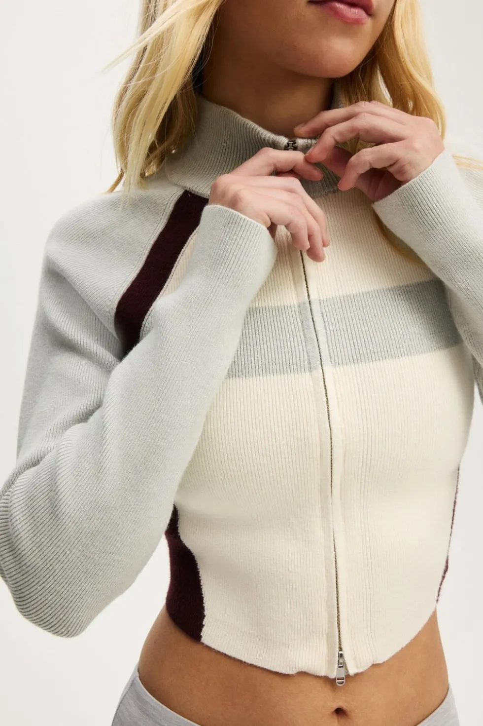 Active Spliced Knit Zip Through