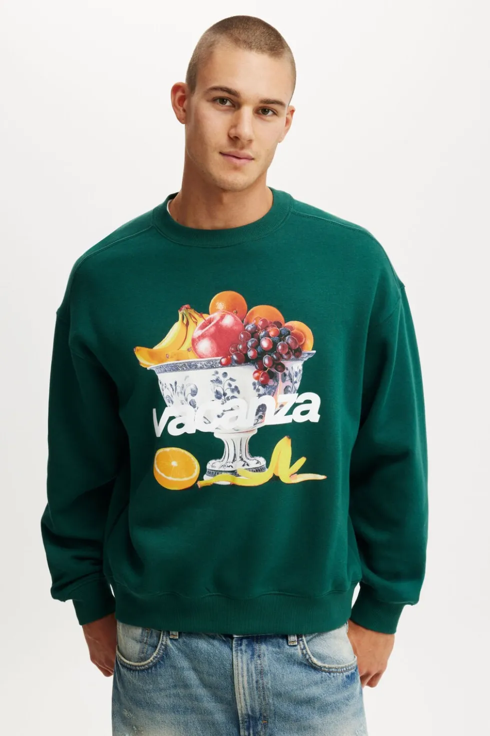 Box Fit Graphic Crew Sweater
