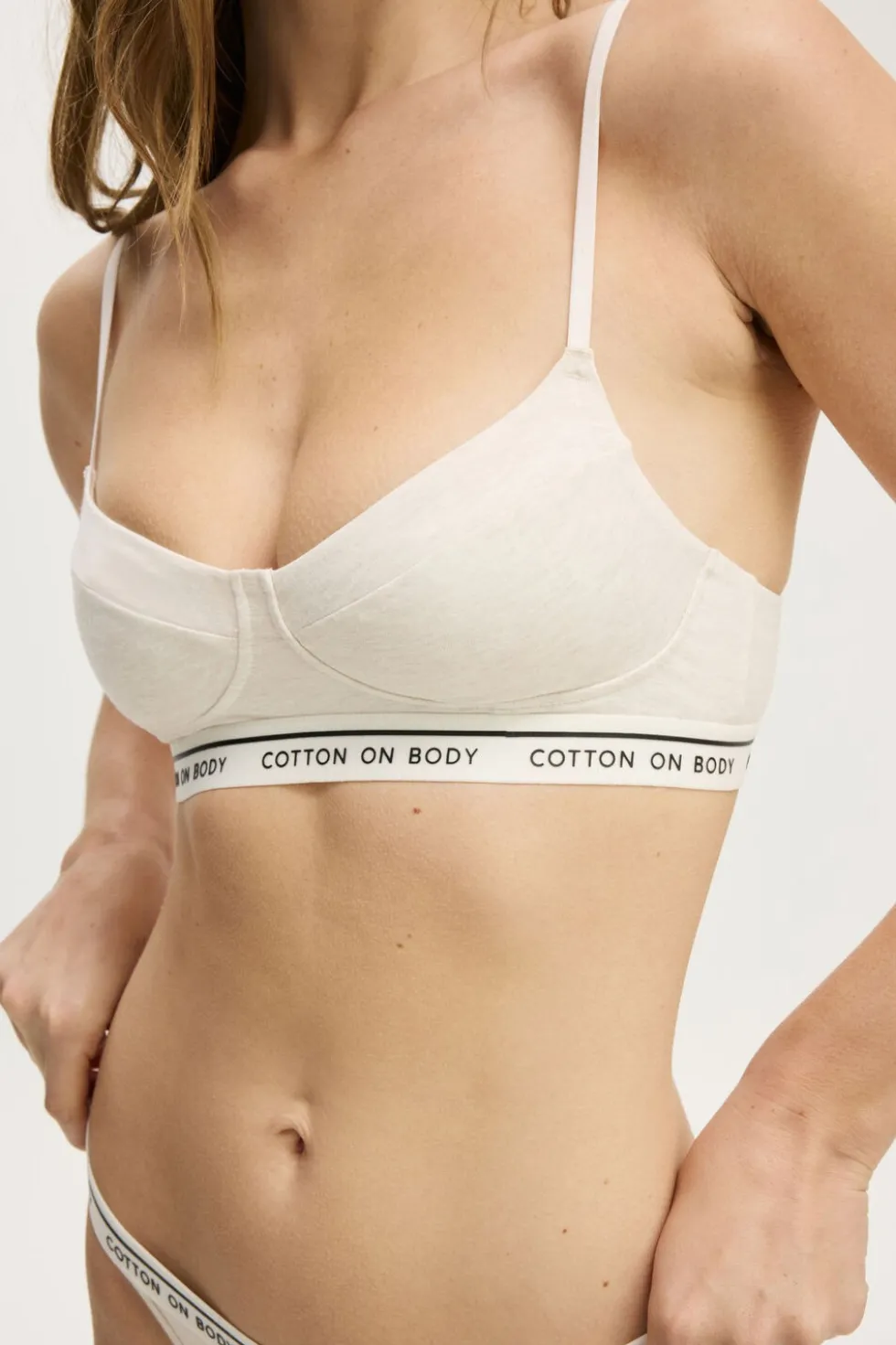 Branded Cotton Balconette Bralette