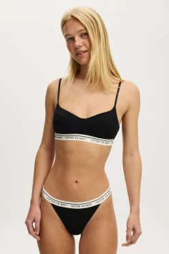 Branded Cotton Balconette Bralette