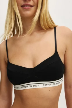Branded Cotton Balconette Bralette