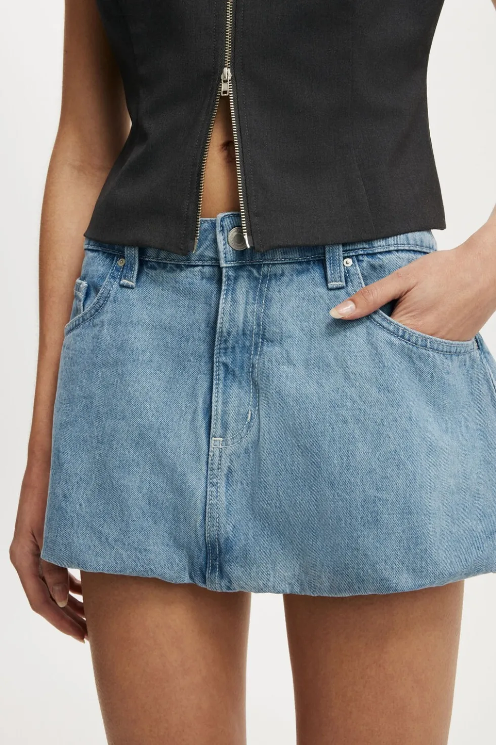 Bubble Denim Skirt