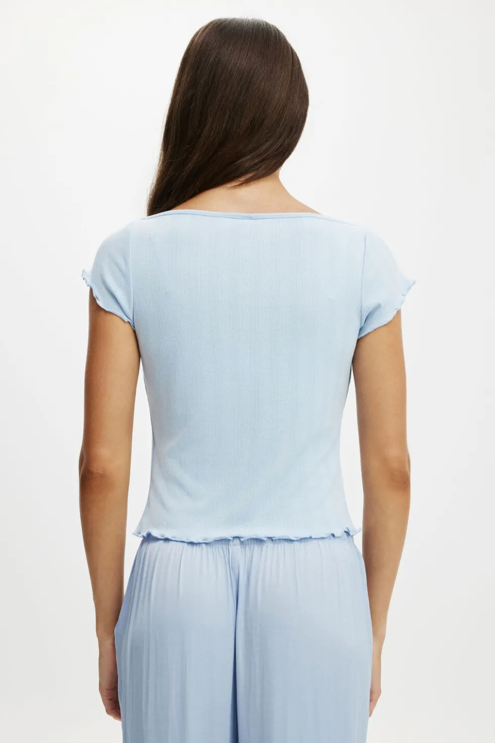 Button Detail Cap Sleeve Top