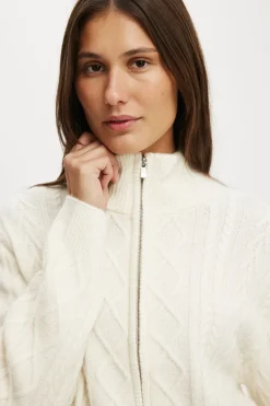 Cable Knit Bomber