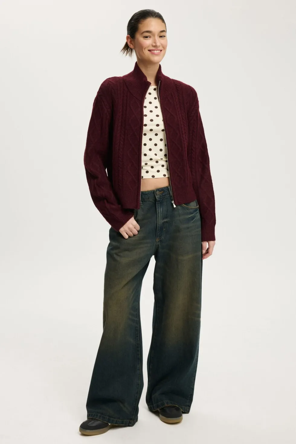 Cable Knit Bomber