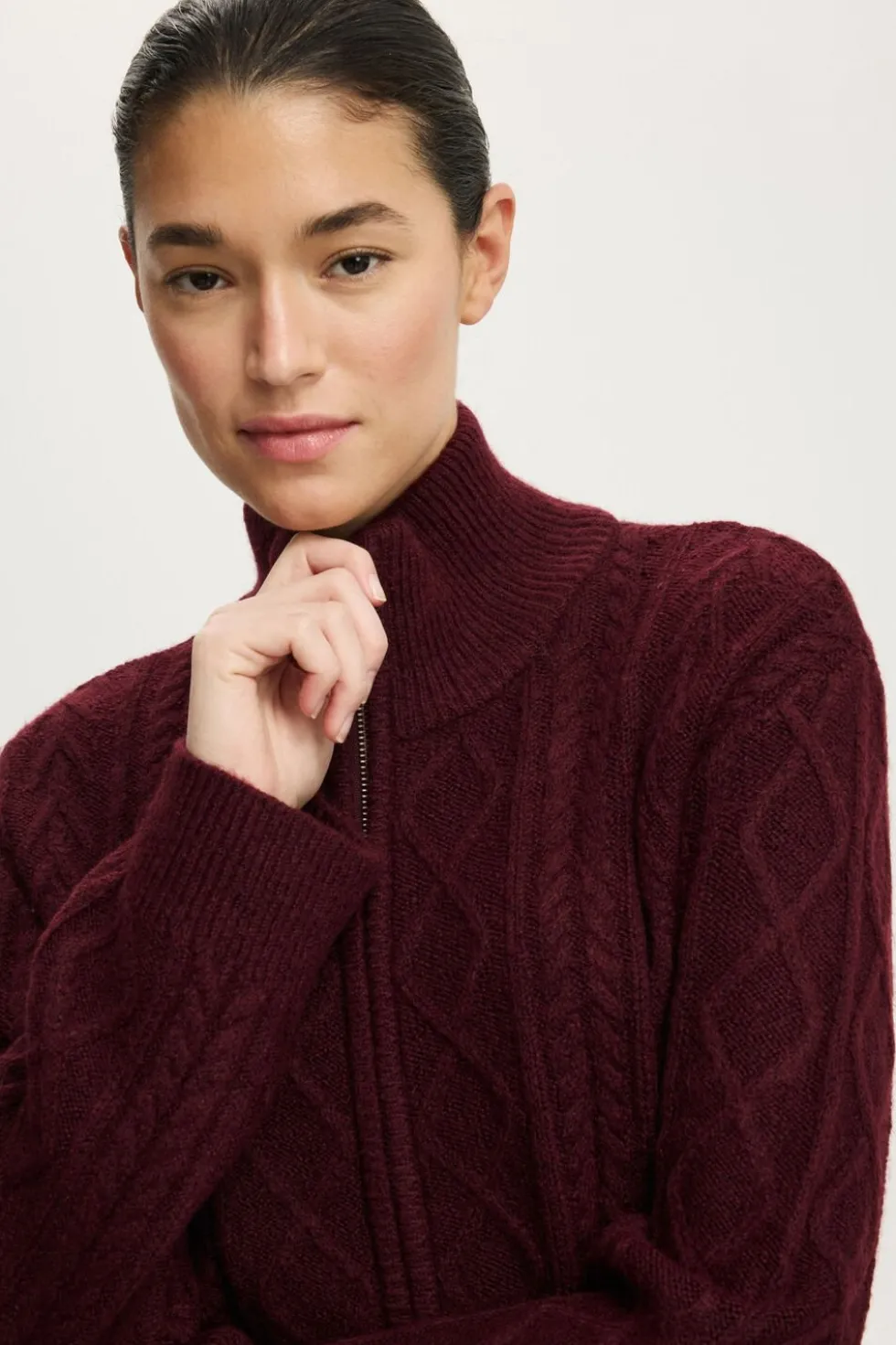 Cable Knit Bomber