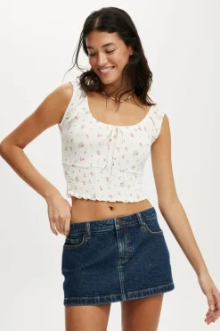 Chloe Shirred Short Sleeve Top