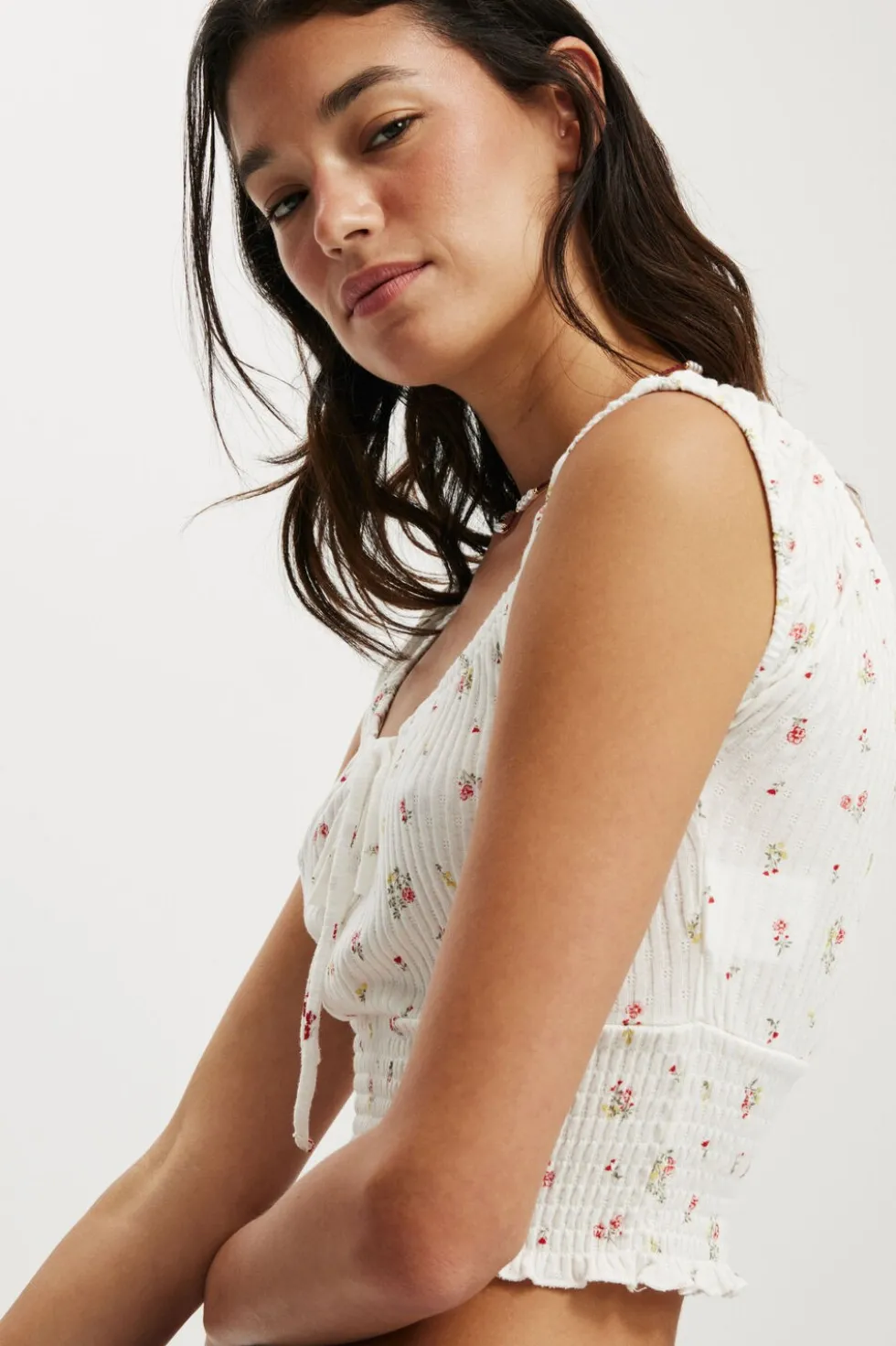 Chloe Shirred Short Sleeve Top