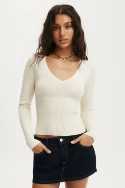 Close Knit V-Neck Top