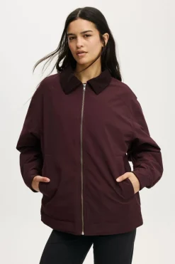 Contrast Collar Oversized Jacket