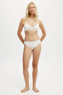 Cotton Lace Triangle Padded Bralette