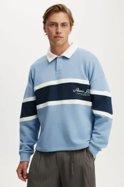 Cropped Fit Graphic Fleece Polo