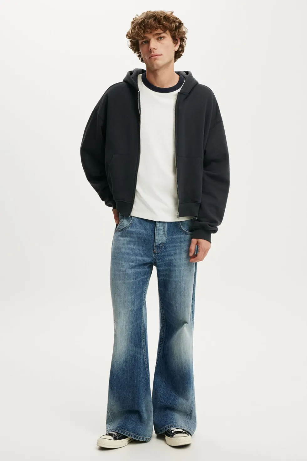 Cropped Zip Up Hoodie