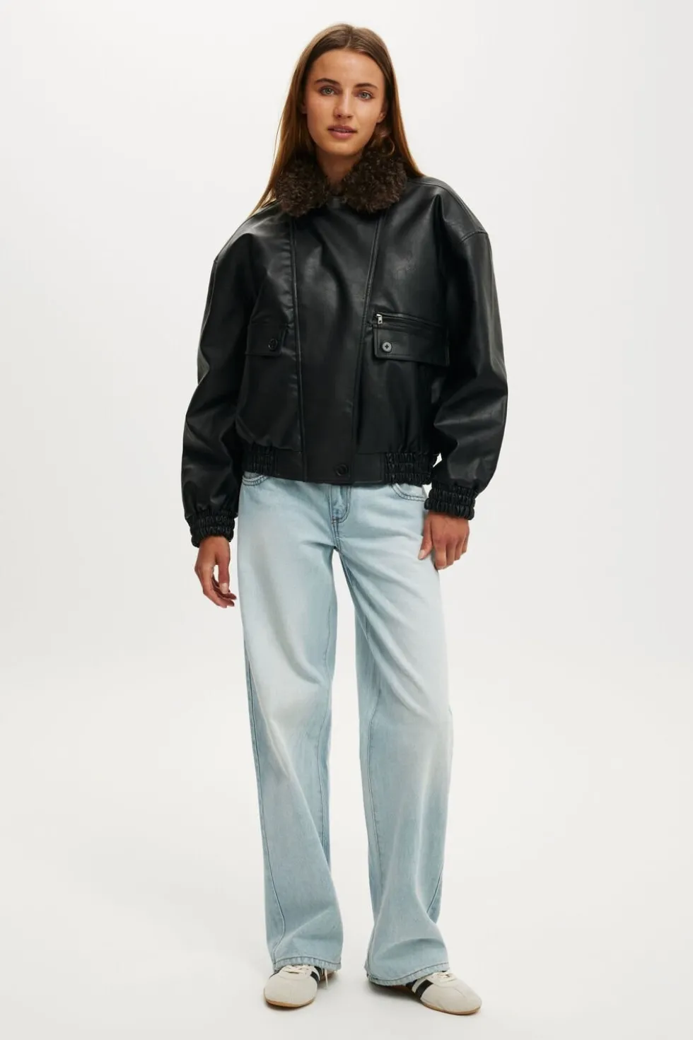Darcy Faux Leather Bomber