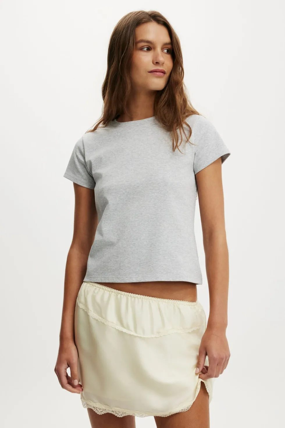 Estelle Satin Lace Slip Mini Skirt