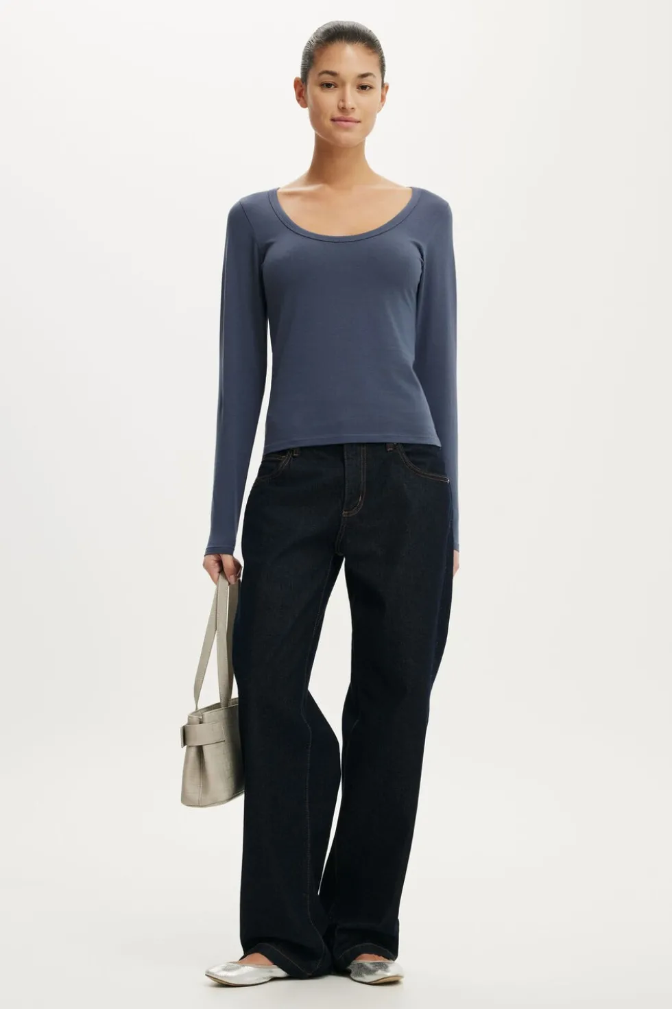 Everyday Smooth Scoop Neck Long Sleeve