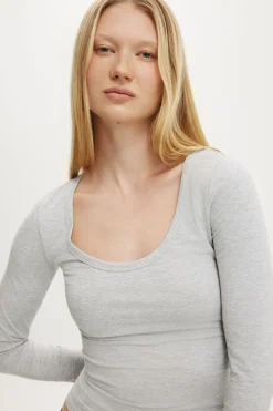 Everyday Smooth Scoop Neck Long Sleeve