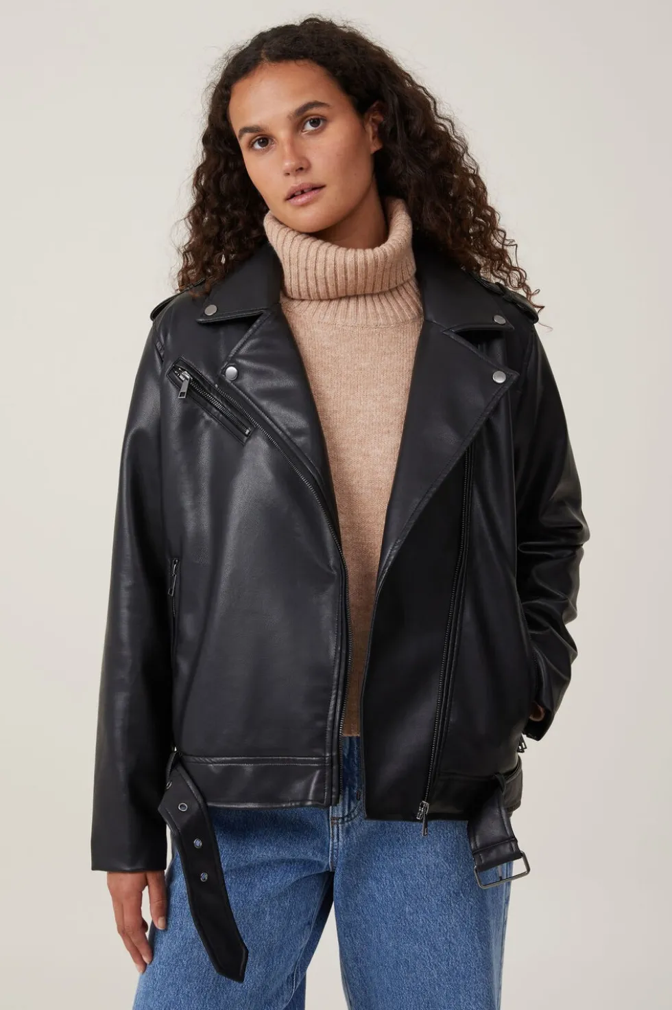 Faux Leather Biker Jacket