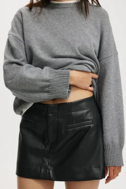 Faux Leather Mini Skirt Nth