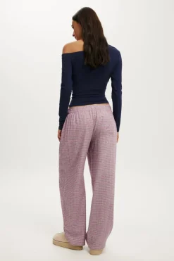 Flannel Barrel Leg Pant