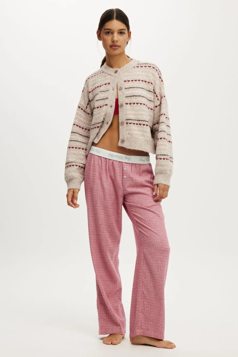 Flannel Wide Leg Pant