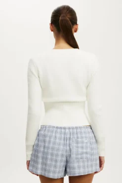 Fluffy Fitted Knit Cardi