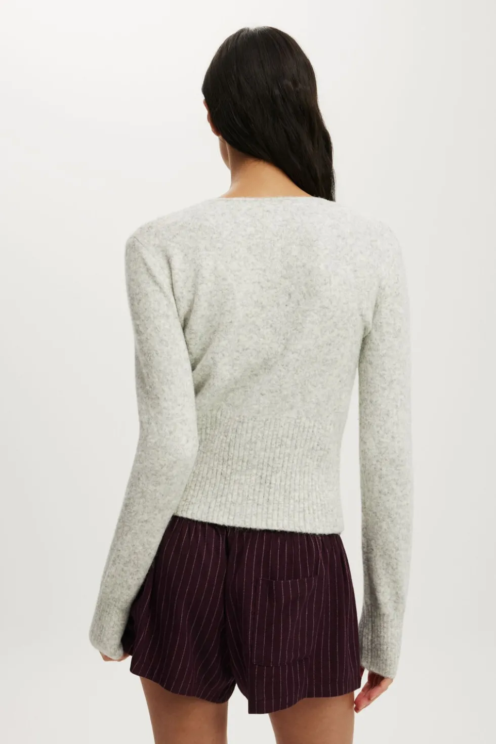 Fluffy Fitted Knit Cardi