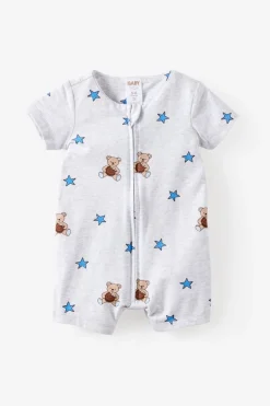 Growie Short Sleeve Zip All In One Romper