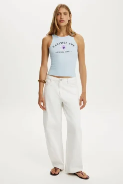 High Neck Graphic Tank
