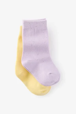 Kids 2Pk Longline Crew Socks