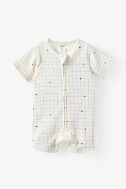 Littlie Organic Short Sleeve Zip All In One Romper