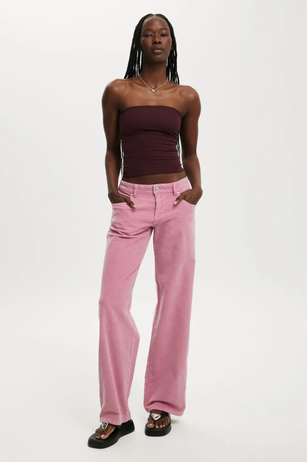 Low Rise Straight Cord Pant