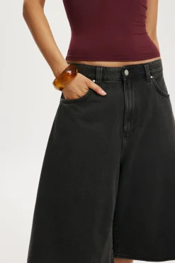 Lyocell Wide Denim Jort