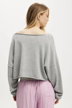 Off The Shoulder Cropped Knit
