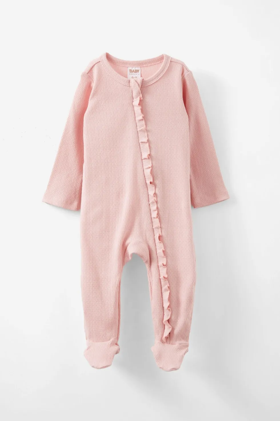 Organic Pointelle Ruffle Zip All In One
