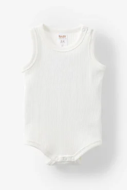 Organic Pointelle Sleeveless Bubbysuit