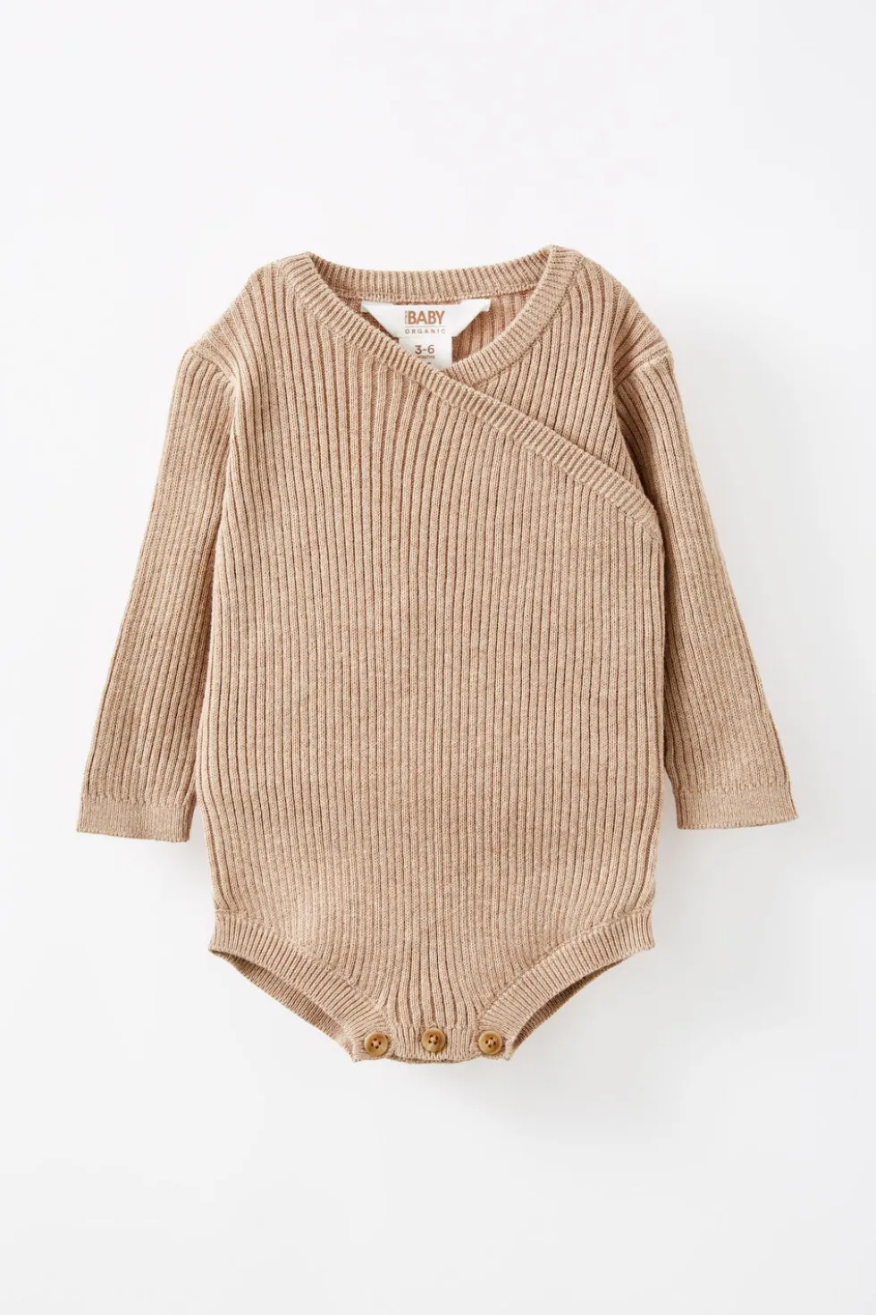 Organic Rib Knit Cross Over Tie Bubbysuit