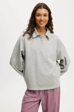 Oversized Collared Lounge Fleece Sweater