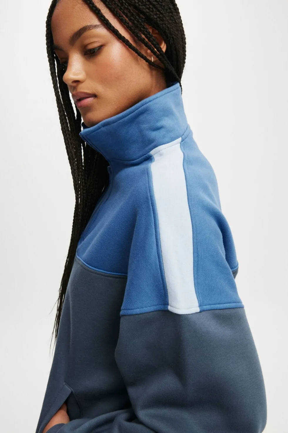 Panelled Quarter Zip Sweat