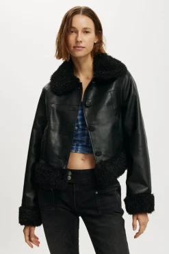 Peggy Faux Fur Trim Jacket