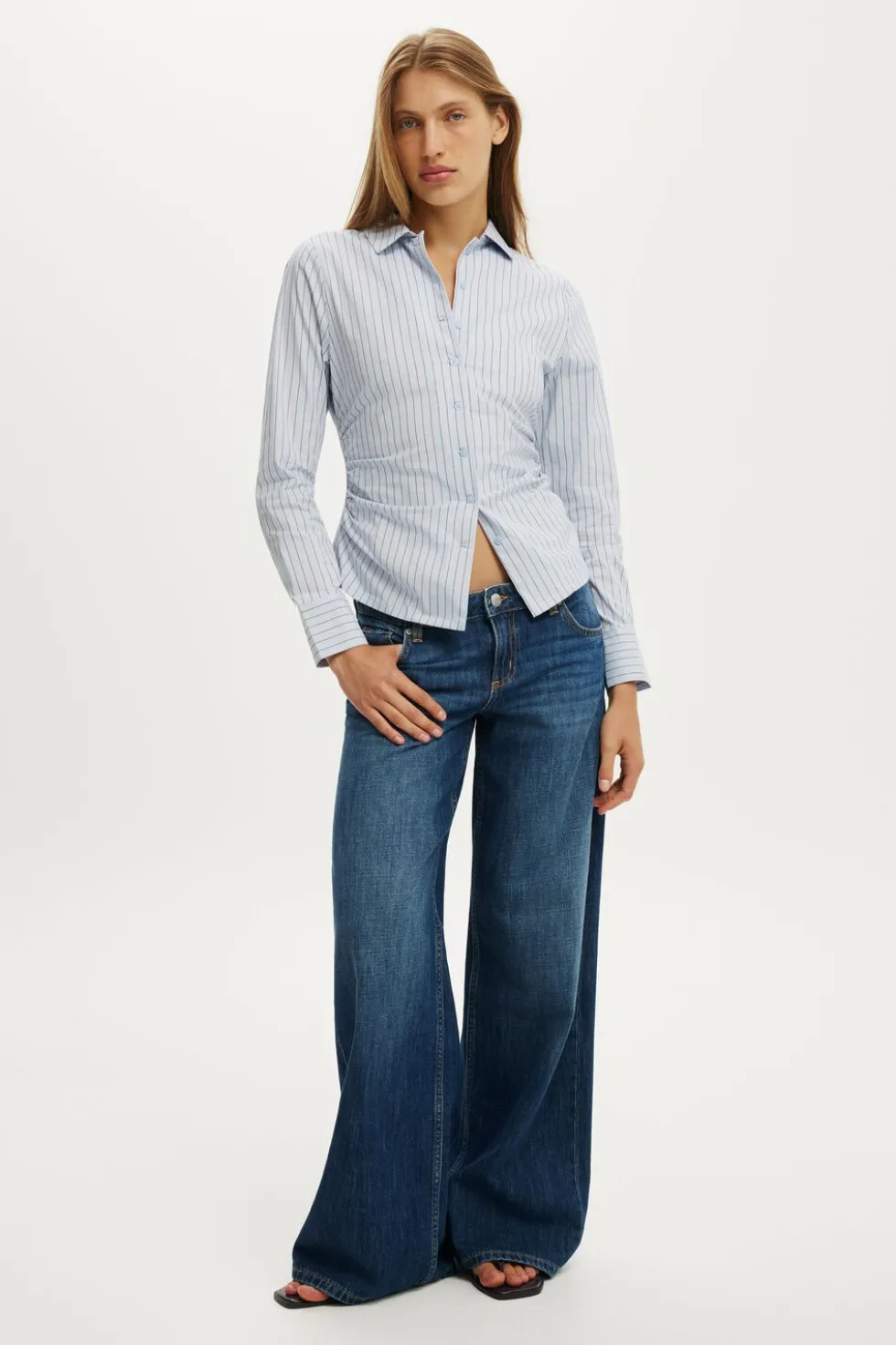 Peyton Gathered Long Sleeve Shirt