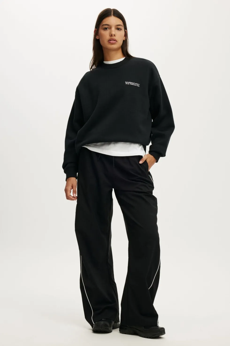 Plush Graphic Crew Sweatshirt