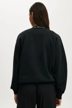 Plush Graphic Crew Sweatshirt