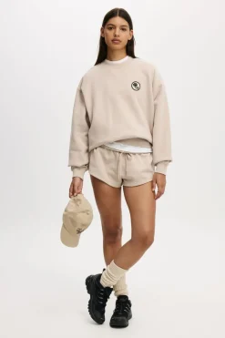 Plush Graphic Crew Sweatshirt