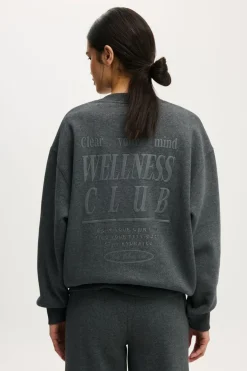 Plush Graphic Crew Sweatshirt